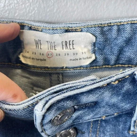 Free People We The Free Dylan‎ High Rise Bootcut Distressed Button Fly Jeans 27 - Picture 4 of 5